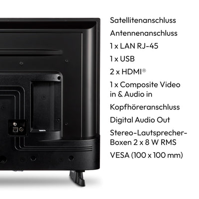MEDION P14351 (MD 29233) 108 cm (43 Zoll) Full HD Fernseher (Smart-TV, HDR, Netflix, Prime Video, PVR, Bluetooth, Triple Tuner Receiver)