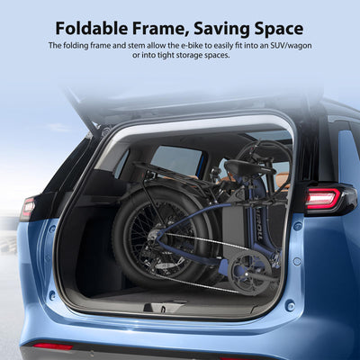 Touroll Klapprad E Bike, 20 * 4 Zoll Elektrofahrräder mit 48v 15Ah Akku, 25km/h, Reichweite bis zu 120-150km, 250W 55N.M Motor E-Bike mit 7-Gang, LCD-Display, Elektrofahrrad für Herren Damen