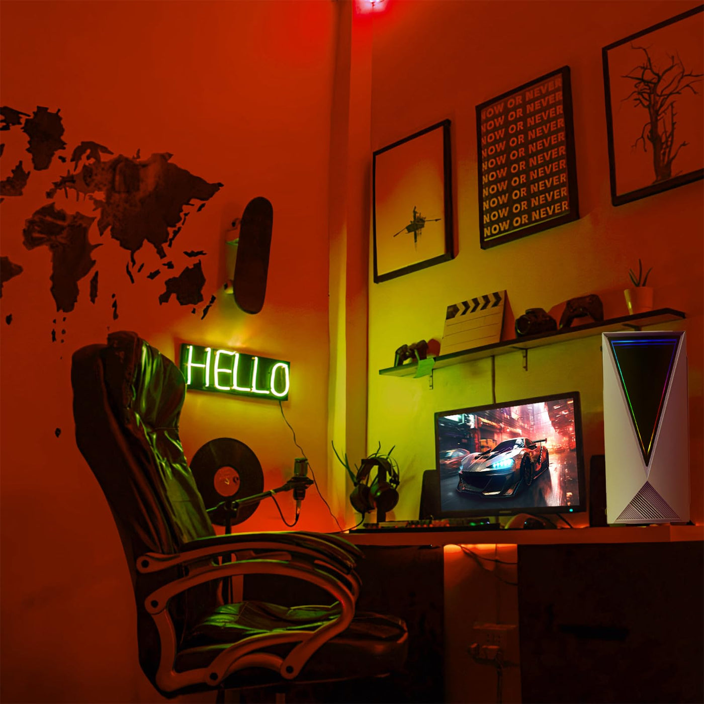 dcl24 Gaming PC Set komplett AMD Ryzen 5 4500, GTX1650 4GB - 500GB SSD, 16GB DDR4, Gamer PC mit 6x4.1 GHz, WLAN, 24" Monitor, Maus, Tastatur, Headset, Windows 11 Pro [19641]