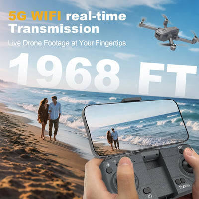 Drohne GPS Professional mit 4K Kamera Adult,Follow Me RC Drohnes GPS Auto Return Home,Drohne Beginner Lange Flugzeit Bürstenlose im Kreisflug,Alarm Bei Niedrigem Batteriestand,Unter 249g