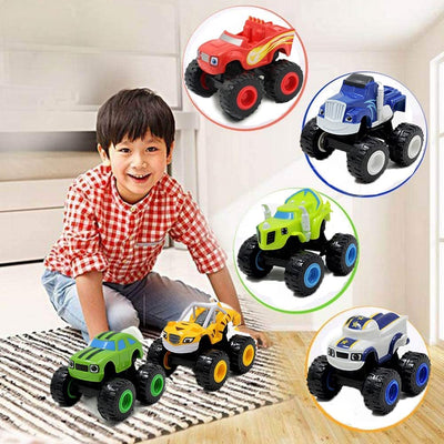 VI AI Nickelodeon Blaze & The Monster Machines - Monster Machines Spielzeug Roller Auto - Crusher Truck Fahrzeuge Spielzeug Geschenke für Kinder - 6 Stück