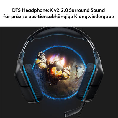 Logitech G432 kabelgebundenes Gaming-Headset, 7.1 Surround Sound, DTS Headphone:X 2.0, Bügelmikrofon mit Flip-Stummschaltung, Ohrpolster mit Kunstleder, PC/Mac/Xbox One/PS4/Nintendo Switch - Schwarz
