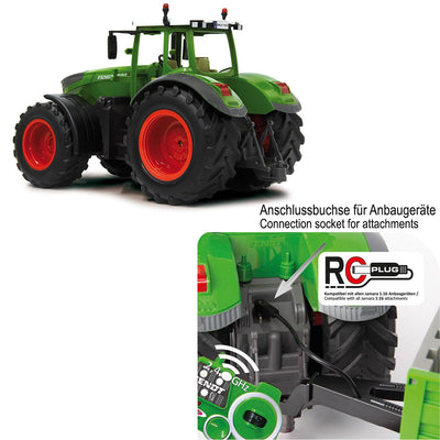 JAMARA 405035 - Fendt 1050 Vario 1:16 2,4Ghz - RC Traktor, Motorsound (abschaltbar), Rückfahrwarnsound, Hupe, Abschaltfunktion, 2 Radantrieb, Gummireifen, Helle LED‘s vorne, Blinker, Demo Funktion