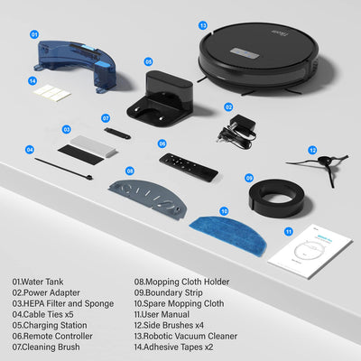 Tikom G8000 Pro Saugroboter mit Wischfunktion 2 in 1, Staubsauger Roboter, 4500Pa Starke Saugkraft Roboterstaubsauger, Selbstaufladend, WLAN, 150Mins Max, für Tierhaare, Teppich, Hartboden