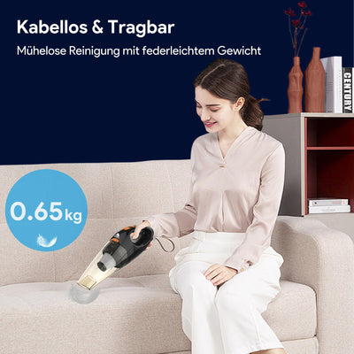 kitsky Handstaubsauger Akku Kabellos, Auto-Staubsauger, mit leistungsstarker Saugkraft, Mini-Staubsauger, für Sofas, Matratzen und Fenster, 12000PA, Handheld Cordless