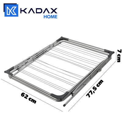 KADAX Vertikaler Wäschetrockner mit Antirutschfüßen, Stabiler Kleidertrockner aus Metall, Turmwäscheständer, Platzsparender Wäscheständer (Silber)