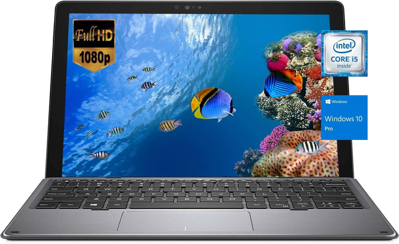 Dell Latitude 7200-2in1 Touchscreen Business Laptop, 12.3" FHD Notebook, Intel Core i5-8365, 16 GB RAM, 256 GB SSD, Amerikanische Tastatur, Win 10 Pro (Generalüberholt)