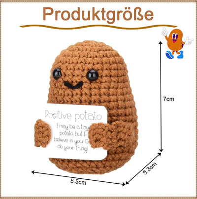 2er Pack Positive Potato Pocket Hug Geschenk, DealKits Lustige Plüschtiere Strickwolle Positive Kartoffel Puppe, Mutmacher Glückbringer für Kinder, Freundinnen, Familie, Frauen