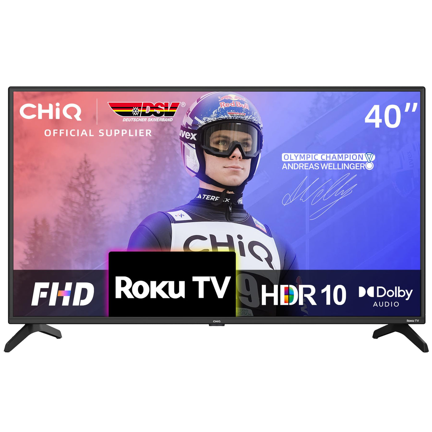 CHIQ L40G5N 40 Zoll Roku TV, FHD Smart TV, HDR10, Works with Alexa, DVB-T2/T/C/S/S2, Unterstützt Apple Air-Play, Google Assistant, Apple TV+, Prime Video, HDMI/USB, 2025
