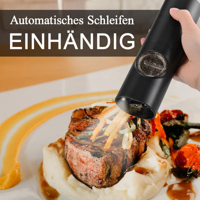 Herboom 2Stück Elektrische Salz und Pfeffermühle Set mit Reinigungsbürste, Mahlen Einstellbare Grobheit mit LED-Licht für BBQ Restaurant Küche, Batteriebetrieben (Batterien nicht enthalten)