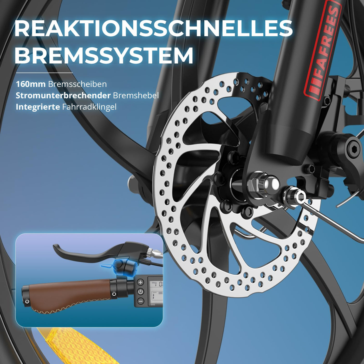 Fafrees F20+Pro E Bike Klapprad, Upgrade 2025 Ebike Herren 20 * 3.0 Zoll, Elektrofahrrad 22.5Ah/810Wh Akku, E-Bike Damen 250W 25km/h, Fatbike 7S, E-Fahrrad Klappbar Lagergewicht 140 KG (Buntes Blau)