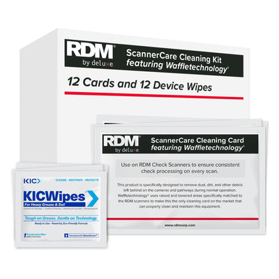 KICTeam ScannerCare Reinigungsset für RDM Check Scanner Maschinen (12 Karten & 12 Tücher) – RDM getestet & genehmigt