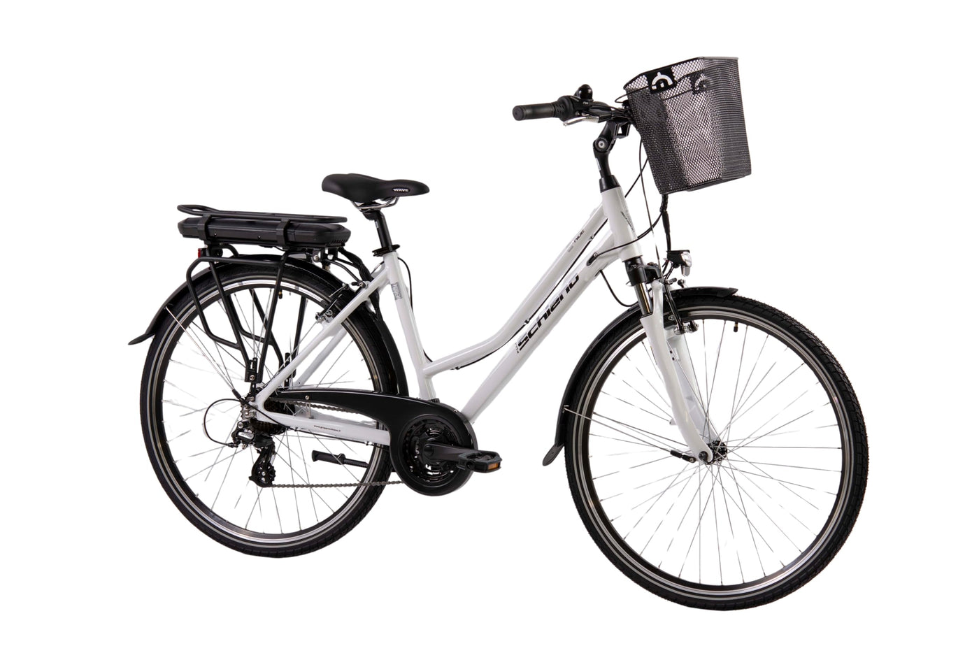 F.lli Schiano E-Ride, E Bike Trekking 28 Zoll, 36V 10.4Ah Abnehmbarer Akku, Motor 250W 40Nm, Trekking EBike für Herren/Damen, Weiss