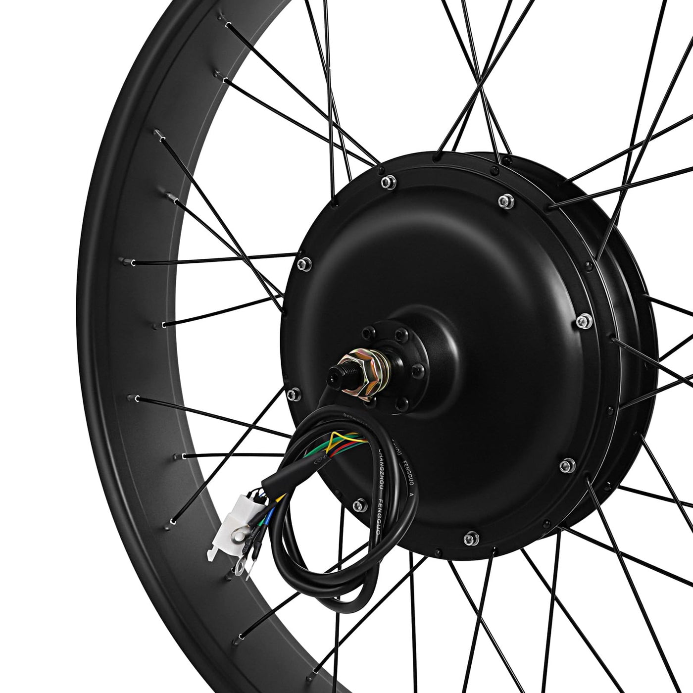 YlluySmn 26 Zoll Fat-Bike Fatbike Umbausatz 48V 1500W Hinterrad E-Bike Bürstenloser Motor Kit,Wasserdichtigkeit,Aluminium-Felge,Bremsgriffe,für den Fahrradumbau geeignet und 26x4 Zoll Reifen