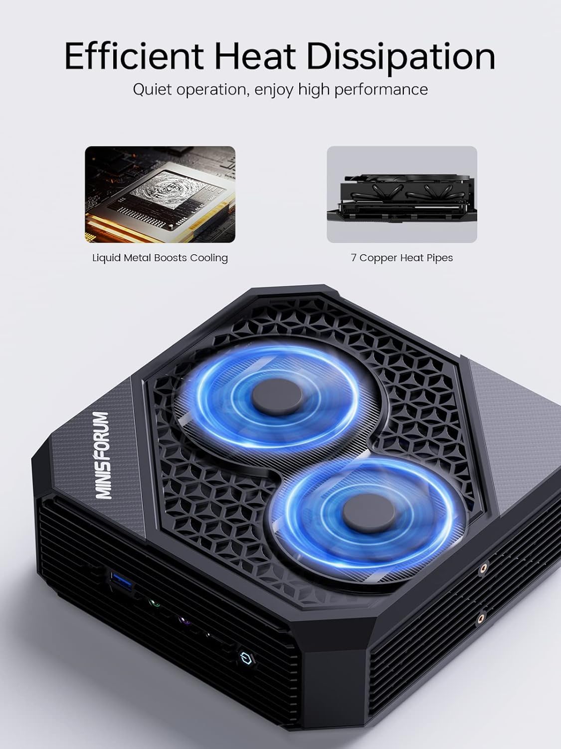 MINIS FORUM Mini-PC Neptune HX99G AMD Ryzen 9 6900HX 64 GB DDR5 1 TB SSD AMD Radeon RX 6600M Mini-Gaming-PC, 2xHDMI, 2X Port USB4, 2X PCIe/Sata SSD-Steckplatz, 5X Port USB3.2, Wi-FI 6/BT5.2