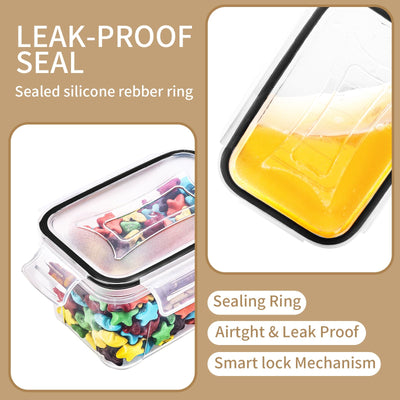 Skroam 36 Stück Kunststoffbehälter - Vorratsdosen mit Deckel - BPA-freie Müslibehälter- luftdichte Lebensmittelbehälter & Küchenorganizer zur Aufbewahrung von Müsli, Mehl, Zucker, Nudeln