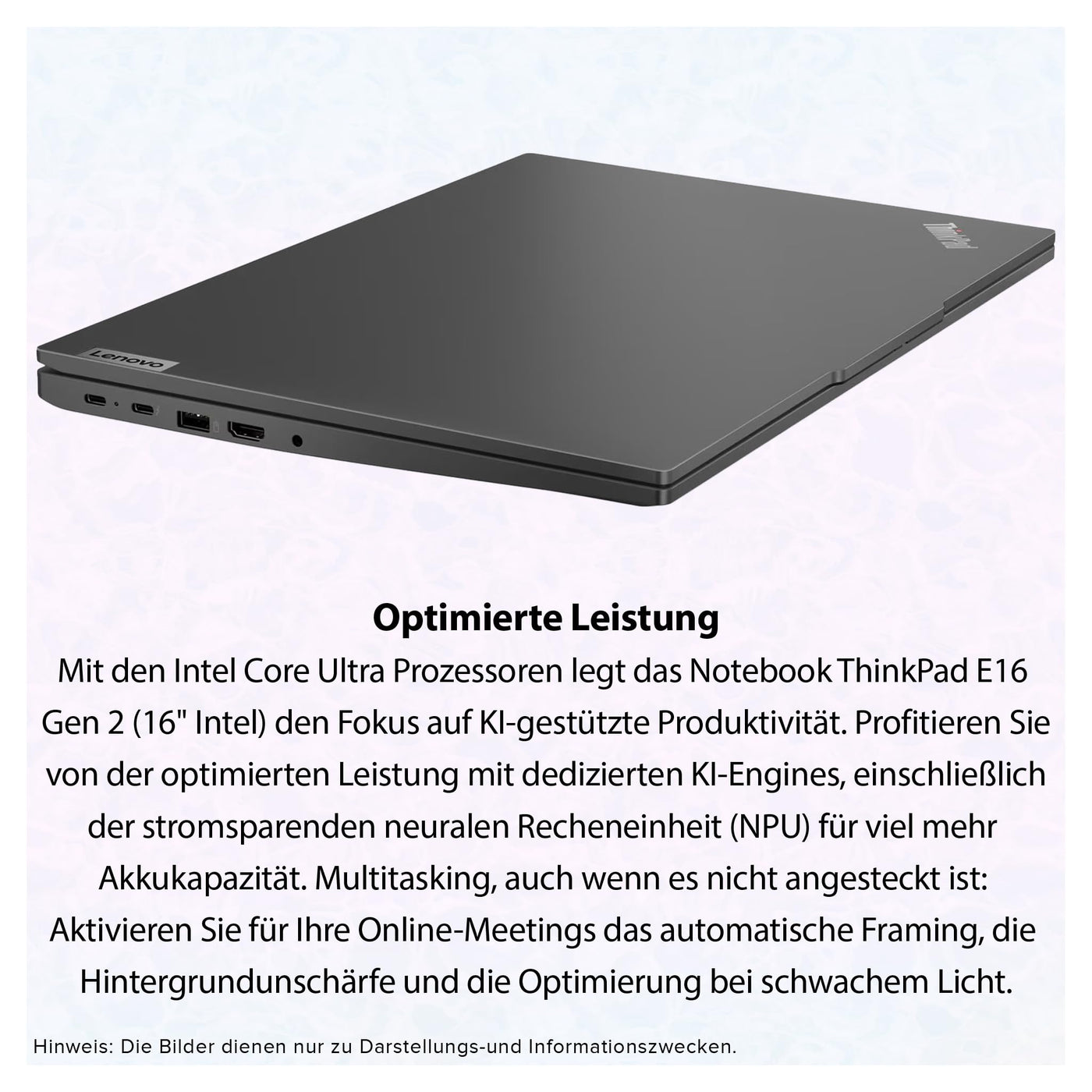 Lenovo ThinkPad E16 Gen 2 Laptop, Intel Core Ultra 5-125U, 64 GB DDR5 RAM, 4 TB PCIe SSD, 16" WUXGA Display, Intel Arc Graphics, QWERTZ Tastatur, Windows 11 Pro, Black