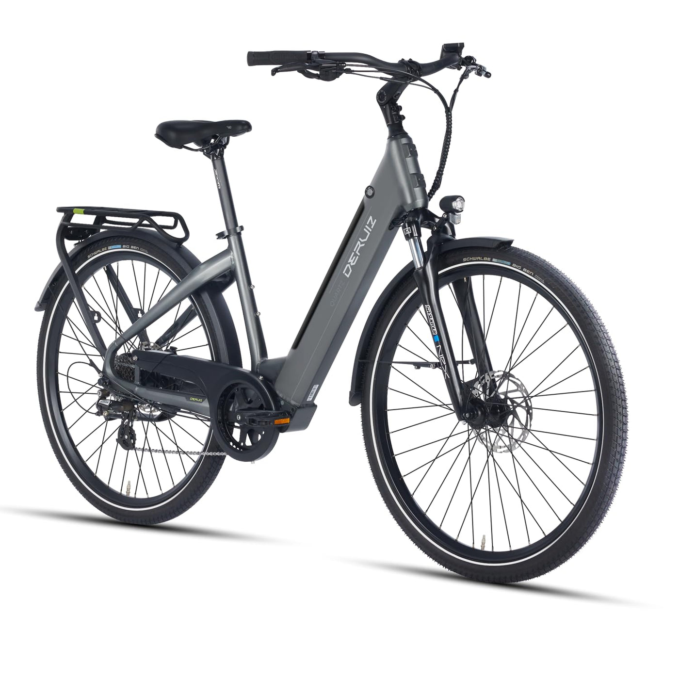 DERUIZ E-Bike 28 Zoll E Bike Damen Elektrofahrrad Herren Pedelec Citybike, 250W/48V/13,4AH 40N.m BAFANG Motor, Trekking Ebike Cityrad für Damen, 25km/h, QUARTZ Grey