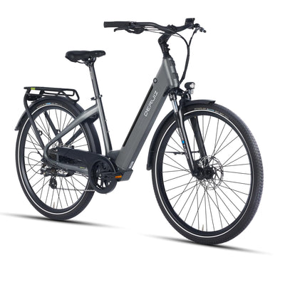 DERUIZ E-Bike 28 Zoll E Bike Damen Elektrofahrrad Herren Pedelec Citybike, 250W/48V/13,4AH 40N.m BAFANG Motor, Trekking Ebike Cityrad für Damen, 25km/h, QUARTZ Grey