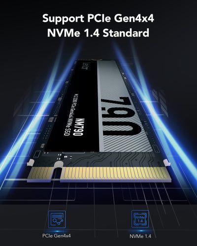 Lexar NM790 2TB Interne SSD, PCIe Gen4x4 NVMe 1.4 M.2 2280 SSD, Bis zu 7400MB/s Lesen, 6500MB/s Schreiben, Solid-State-Laufwerk für PS5, PC, Laptop und Gamer