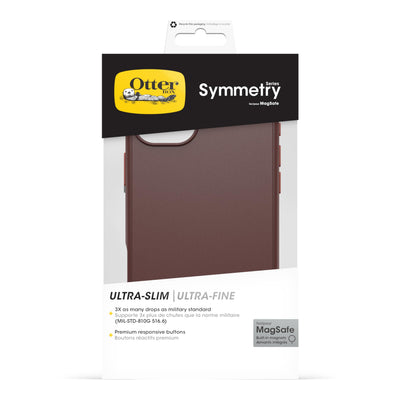 OtterBox Symmetry Series MagSafe Hülle für iPhone 16 Plus, stoßfest, sturzsicher, dünne Schutzhülle, 3X mehr Stürze als nach Militärstandard, Braun