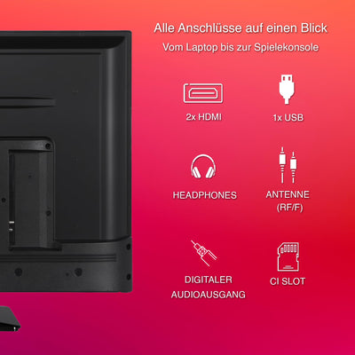 Telefunken XF32N750M Fernseher 32 Zoll Full HD LED TV mit 80 cm Bildschirmdiagonale und integriertem Triple-Tuner, schwarz