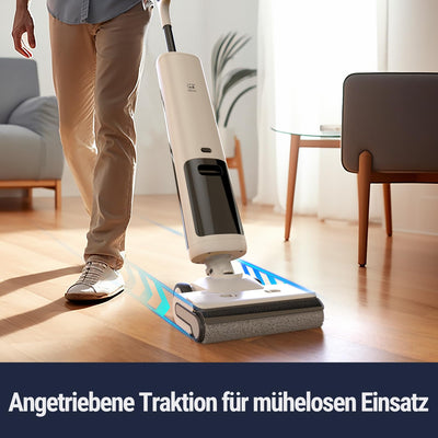 OSOTEK H200 Lite Wischsauger, 180° Flacher Saugwischer,3 in 1 kabelloser Nass Trockensauger mit Selbstreinigung,2 Seite Kantenreinigung, LED-Anzeige, Reinigung unter tiefen Möbeln