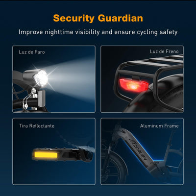 ECORUSH ECO R6 E Bike Mountainbike, E-Bike mit 48V/15,6Ah Lithium-Akku, Hochfester Körper, 20×4,0 Zoll Fat Tire, 7-Gang, LCD-Display, 250W Motor & 25Km/h Elektrofahrräder für Herren und Damen