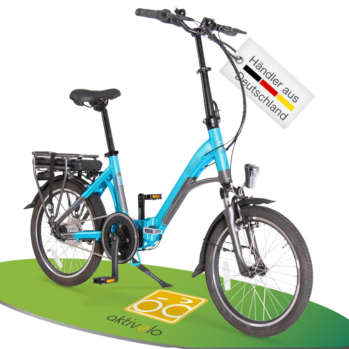 aktivelo E-Bike Klapprad 20 Zoll, Elektrofahrrad klappbar, Faltrad, E Bike Herren, E Bike Damen, 250W Ananda Mittelmotor, 36V/10,4Ah Lithium-Ionen-Akku,7-Gang, Schiebehilfe