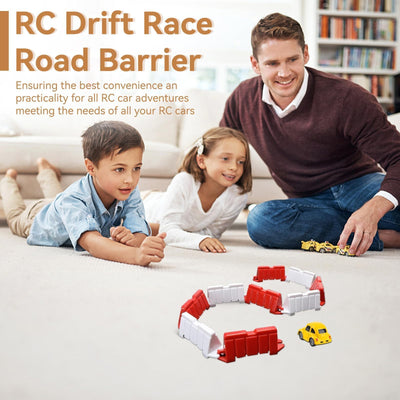 RC Drift Barriere, 120 Stücke 62x18x24mm Universal Kunststoff RC Drifting Rennstrecke Straßensperre Ferngesteuertes Auto DIY Rennstrecke Straße Barriere Drift Feld Zaun Landebahn Dekorative Zubehör
