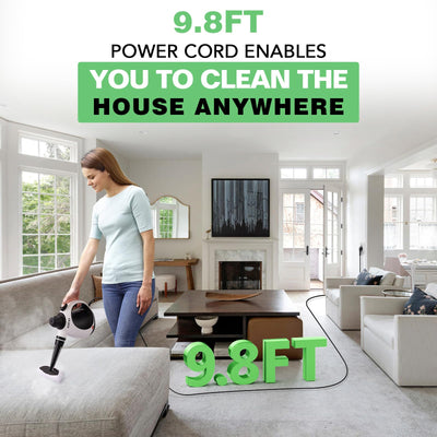 KOITAT, Dampfreiniger, tragbarer Druckdampfreiniger mit 10 Zubehörteilen, Dampfreiniger für Polstermöbel, mit Sicherheitsverriegelung, für Zuhause, Auto, Böden