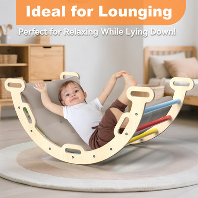 Montessori Indoor Spielset: 7-in-1 Klettergerüst mit Rutsche, Bogen & Matte für Kleinkinder und Kinder (1-3 Jahre)