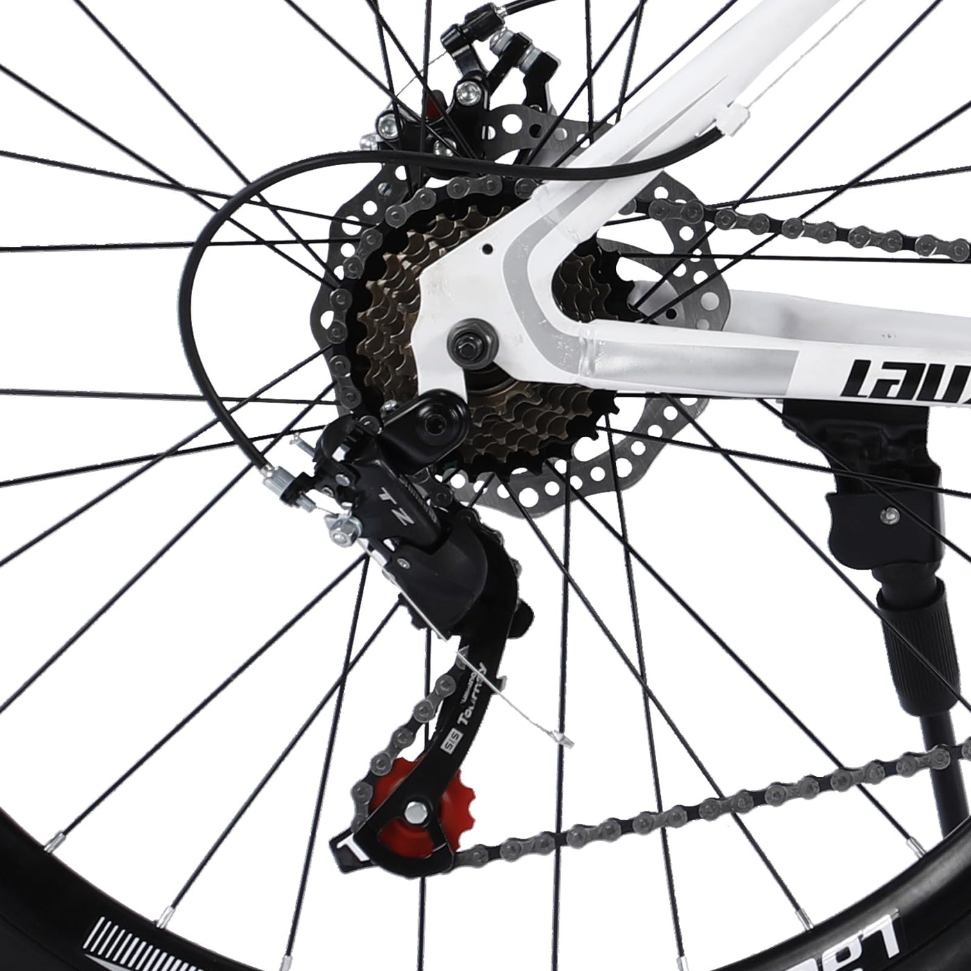 28 Zoll Herren Mountainbike MTB 21 Gang Shimano Schaltung Stahl Diamantrahmen 45 cm Weiss Federgabel Scheibenbremsen Hardtail Fahrrad Fuer Erwachsene