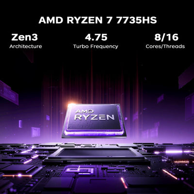 Tivique Gaming Laptop,Ryzen 7 7735HS,Bis zu 4,8 GHz,16GB Ram DDR5 4800MHz 512GB SSD,16 Zoll FHD Display Laptop,Gaming Notebook mit beleuchteter Tastatur,WiFi-6,Metal Housing