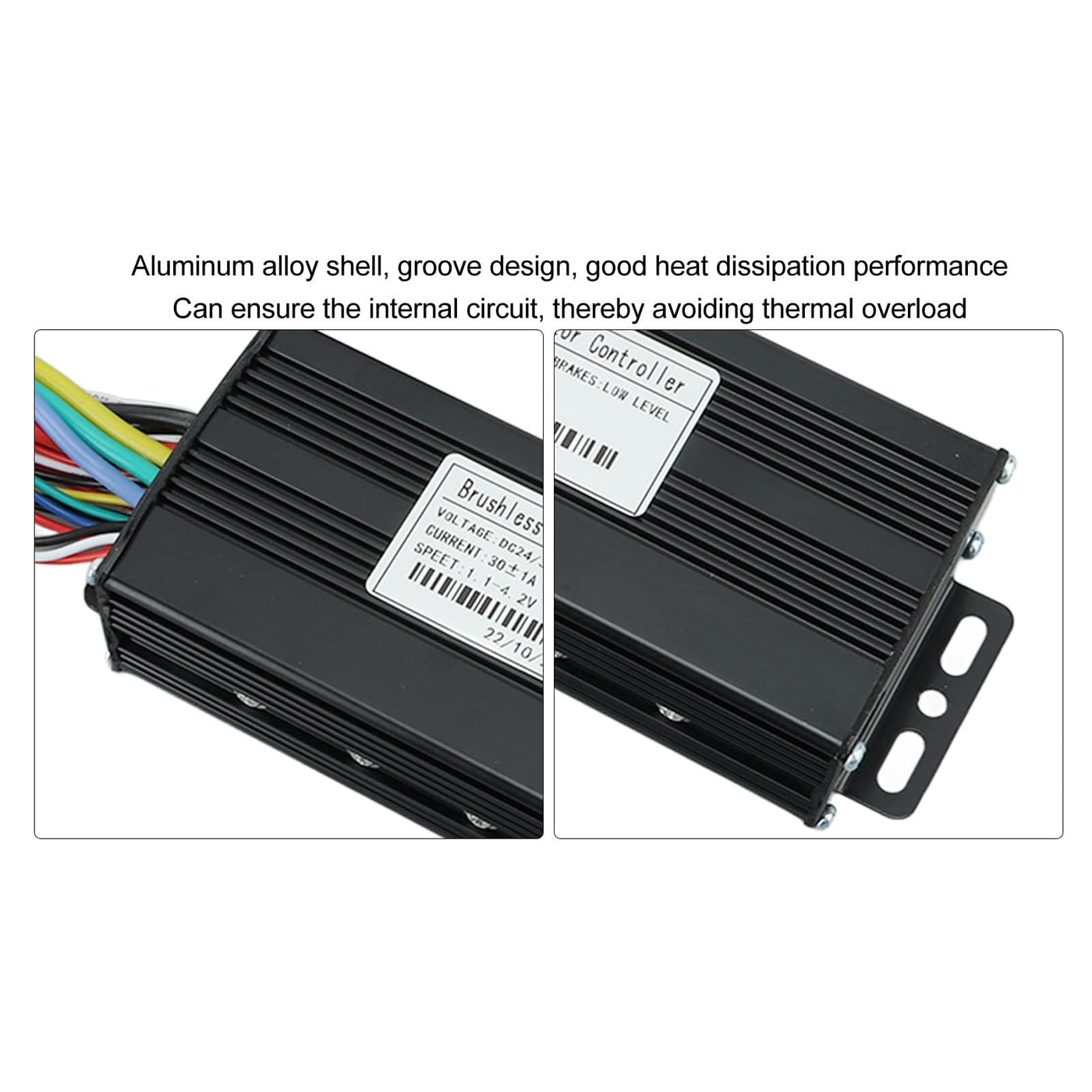 HERCHR Elektromotor Brushless Controller, DC 24V 36V 48V Motorgeschwindigkeit Controller 1000W-1500W E-Bike 30A 3-Modus Sinuswellen Umrüstsatz Mit LCD Display Für 22,2mm Lenker Elektrofahrrad Roller