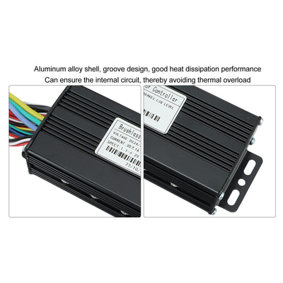 HERCHR Elektromotor Brushless Controller, DC 24V 36V 48V Motorgeschwindigkeit Controller 1000W-1500W E-Bike 30A 3-Modus Sinuswellen Umrüstsatz Mit LCD Display Für 22,2mm Lenker Elektrofahrrad Roller