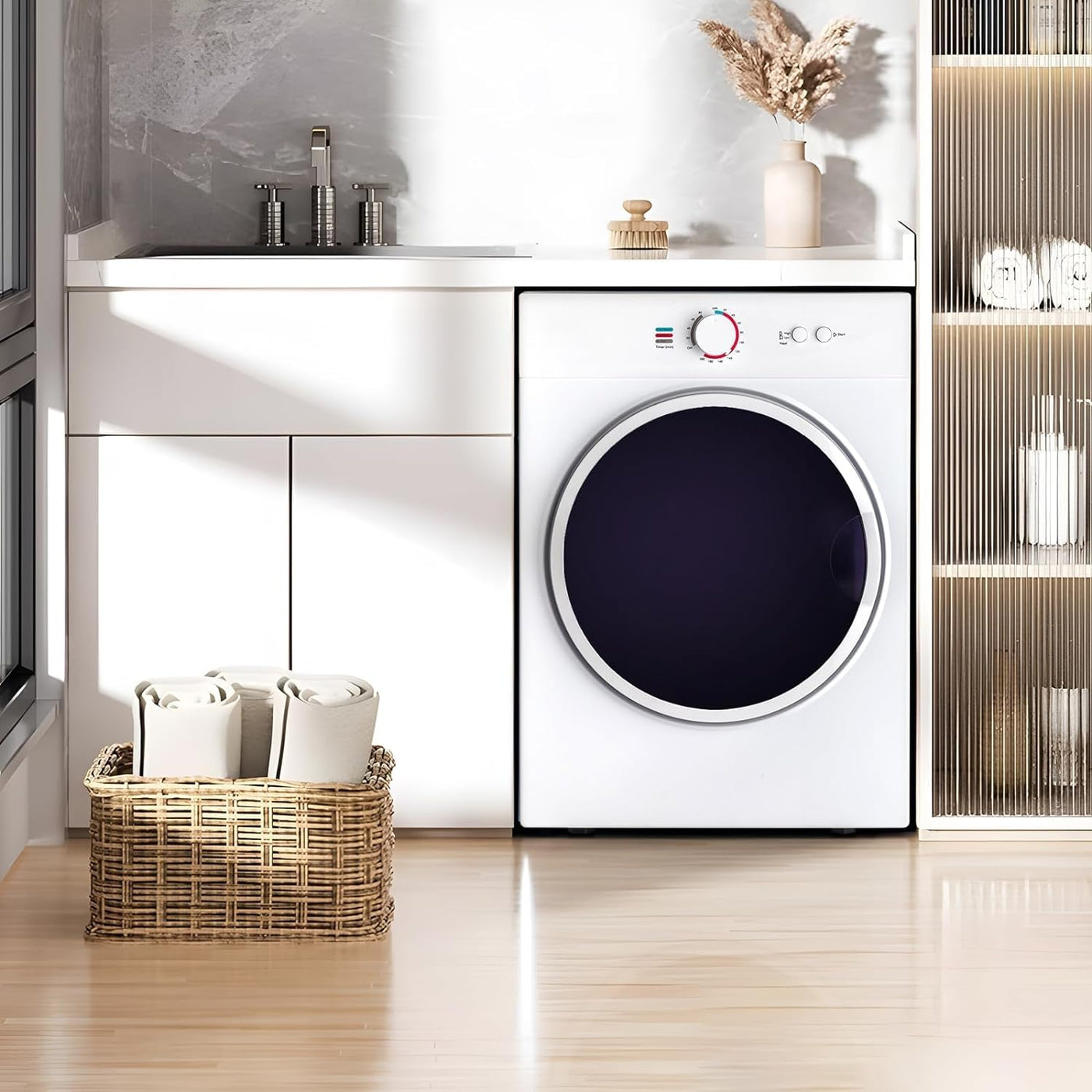 LEADZM Mini Wäschetrockner Elektrischer Trockner Ablufttrockner,3KG,40L,900W,3 Trocknungsmodi