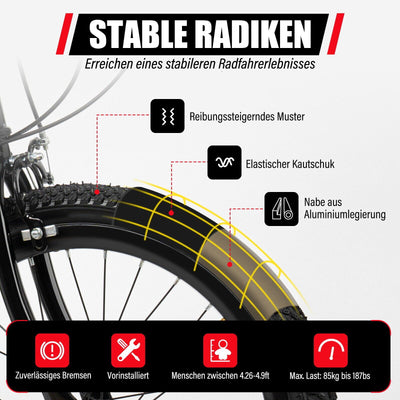 20 Zoll Kinderfahrrad 7 Gang Rotes Mountainbike mit Doppelscheibenbremsen Jungen- und Mädchenfahrräder eignen sich für das Fahren auf der Straße, in den Bergen und auf einer Vielzahl anderer Weg