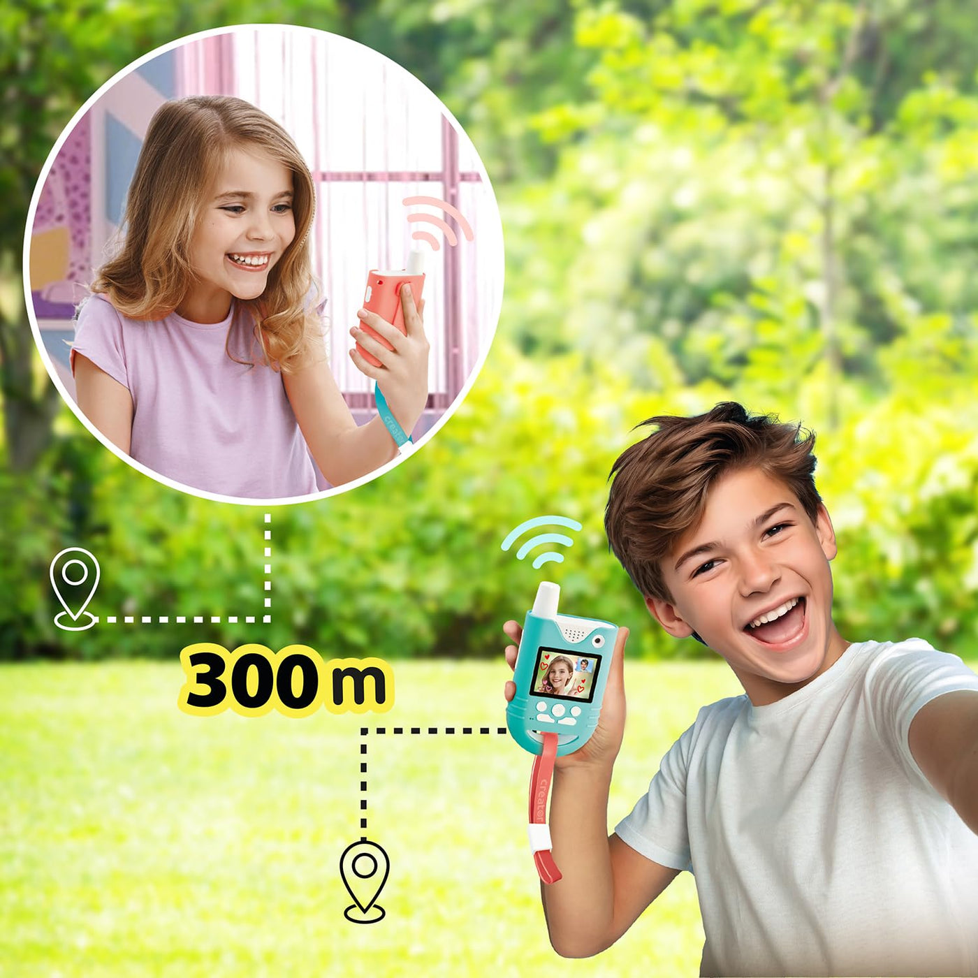 Canal Toys Video Walkie Talkies – Kinder Walkie Talkies mit Kamera & Bildschirm – 100 m Reichweite – Funkgeräte mit 6 Spielen – Geschenk für Kinder ab 5 Jahren - INF 042