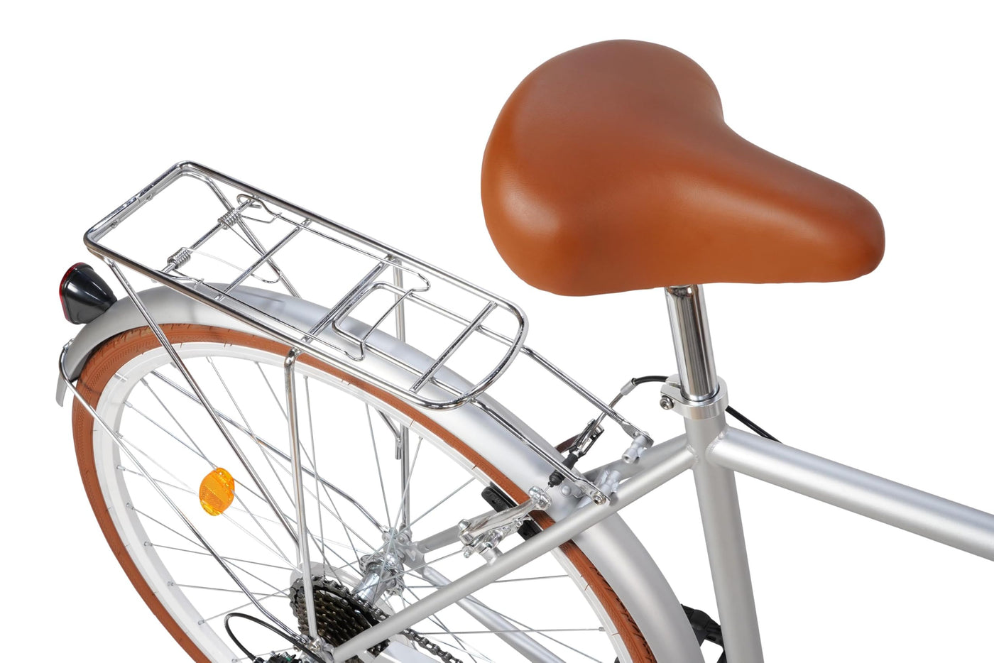 FabricBike Southken - City Bike 28 Zoll, Cityräder, klassisches Stadtrad, Fahrrad mit Korb, bequemer Sattel, 7-Gang-Schaltung (Southken Matte Grey + Korb, L-58cm)