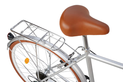 FabricBike Southken - City Bike 28 Zoll, Cityräder, klassisches Stadtrad, Fahrrad mit Korb, bequemer Sattel, 7-Gang-Schaltung (Southken Matte Grey + Korb, L-58cm)