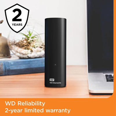 WD Elements Desktop-Speicher 20 TB (Desktop-Speicher USB 3.0-kompatibel, Zusatzspeicher für Fotos, Musik, Videos und alle anderen Dateien, stoßfest) Schwarz
