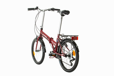 Multibrand PROBIKE Folding 20 Zoll Klapprad, Faltrad, Shimano 6 Gang, Herren-Fahrrad & Jungen-Fahrrad, Schutzbleche, geeignet ab 155 cm - 185 cm (Rot-Weiss)