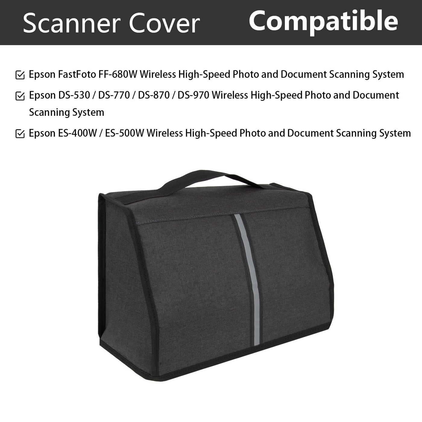 Kingshion Scanner-Staubschutz kompatibel mit Epson FastFoto FF-680W / DS-530 / DS-770 / DS-870 / DS-970 / ES-400W / ES-500W Scanner-Schutz Wireless High-Speed Foto- und Dokumentenscansystem