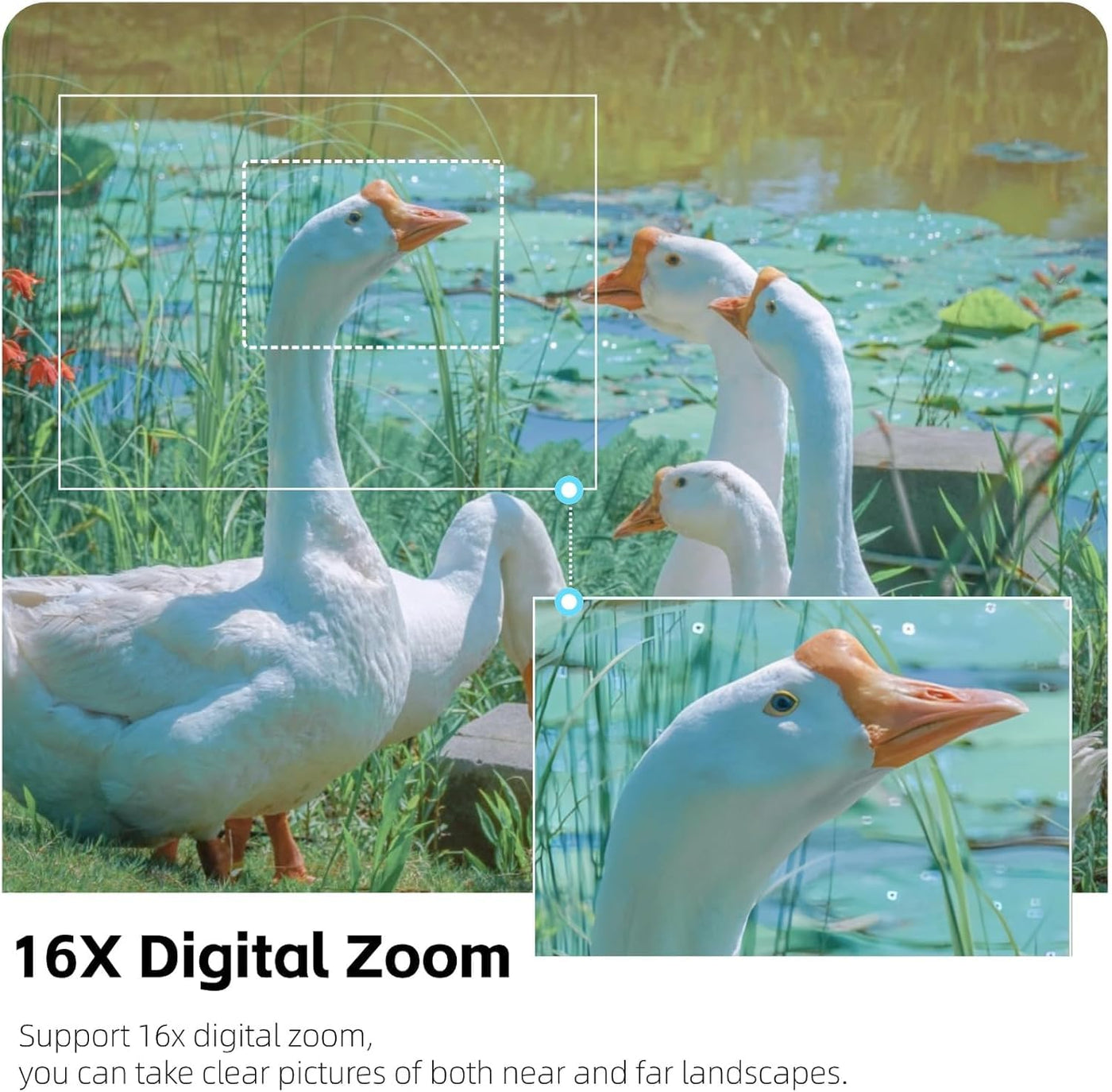 Yosoo Health Gear Videokamera Camcorder, 4K 48 MP DV Handkamera, 2,7-Zoll TFT drehbarer Bildschirm, 16 facher Digitalzoom Videokamera mit USB Kabel, Kompakter Camcorder (Black)