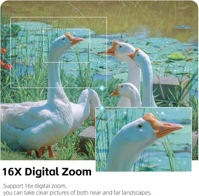 Yosoo Health Gear Videokamera Camcorder, 4K 48 MP DV Handkamera, 2,7-Zoll TFT drehbarer Bildschirm, 16 facher Digitalzoom Videokamera mit USB Kabel, Kompakter Camcorder (Black)