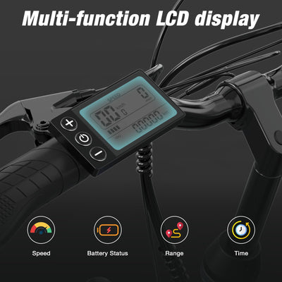 RCB 26" E Bike, 250W Motor, 7 Gang, Reichweite 35-90 km, City Ebike,Doppelscheibenbremsen, Elektro-Mountainbike mit Wasserdichter Fahrradtasche