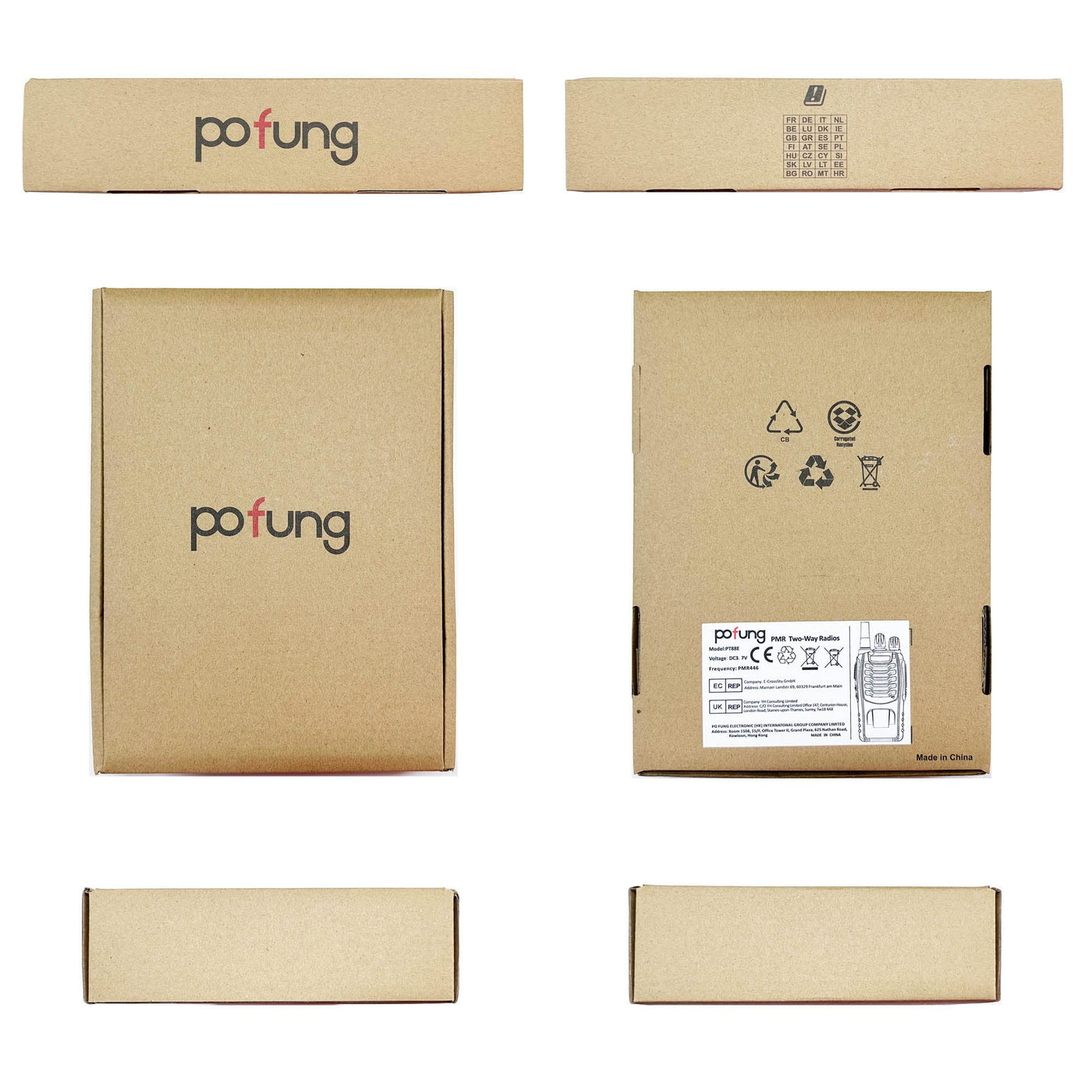 Walkie Talkie PMR446 lizenzfreies Zwei-Wege-Funkgerät, pofung PT88E 16 Kanäle Professionelle wiederaufladbare Walkie Talkies mit großer Reichweite mit USB-Ladestation und Hörmuscheln Schwarz 10 Stück