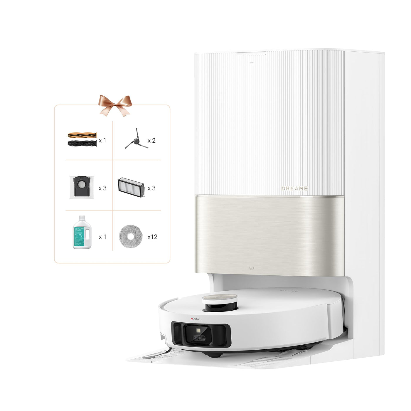 DREAME X50 Ultra Complete Saugroboter mit Wischfunktion,20.000Pa Saugkraft,6 cm Hindernisfreiheit, mit Wischfunktion&Hebarem Wischmopp,KI-Hindernisvermeidung und 360° Navigation