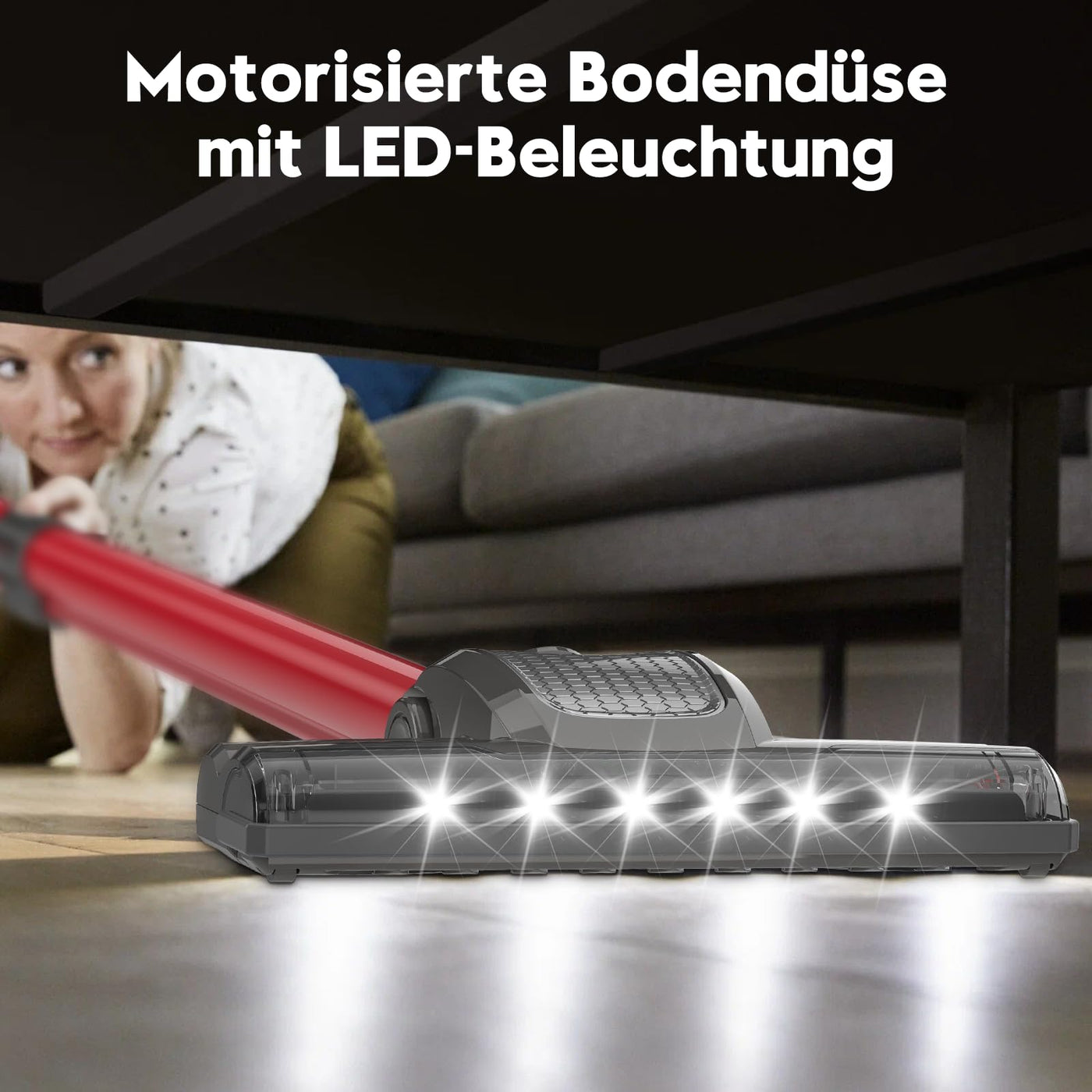 Akitas V10 30V 450W 45kPa 60 Minuten Akku Staubsauger kabellos Stielstaubsauger aufrecht und handgehalten, Leichtgewicht mit bürstenlosem digitalem BLDC-Motor, geeignet für Teppiche und Tierhaare